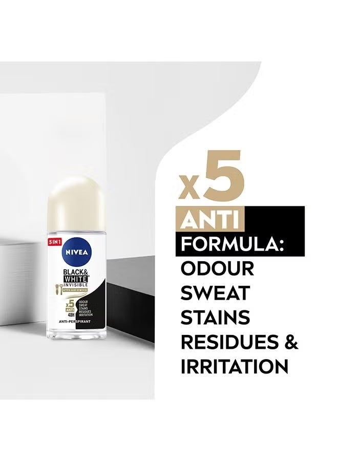 Nivea Black And White Invisible Silky Smooth, Antiperspirant For Women, Roll-On 50ml - Image 2