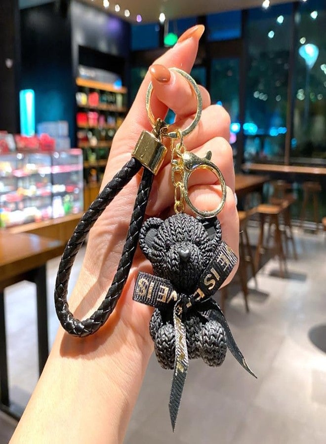 Tarini Black Bear Keychain, Cute Kawaii Animal Pendant Key Ring, Exquisite Backpack Hanging Decoration, Practical Gift for Friends Family Teens - Image 1