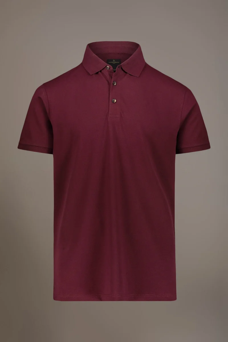 Doppelganger Red Short sleeve polo 100% cotton piquet - Wine for Men | Best Price UAE