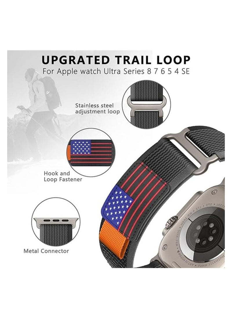 Generic Modified Trail loop Nylon Strap for Apple Watch Ultra 1/2 49mm 46mm 45mm 44mm 42mm, Breathable   Nylon Strap with Buckle adhesive closing Compatible with iwatch Series 10 9 8 7 6 5 4 3 2 1 SE  - Image 2