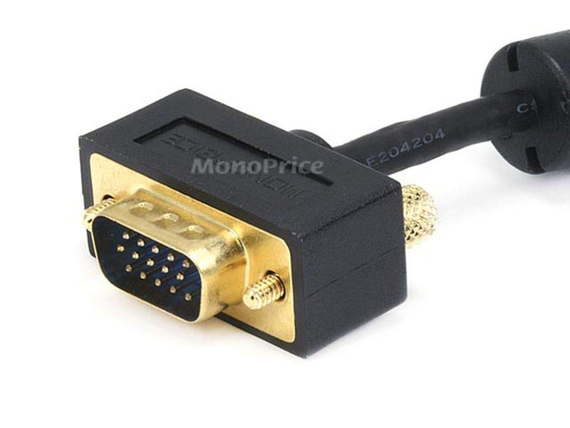 Monoprice 1.5ft Ultra Slim SVGA Super VGA 30/32AWG M/M Monitor Cable w/ ferrites (Gold Plated Connector) - Image 2