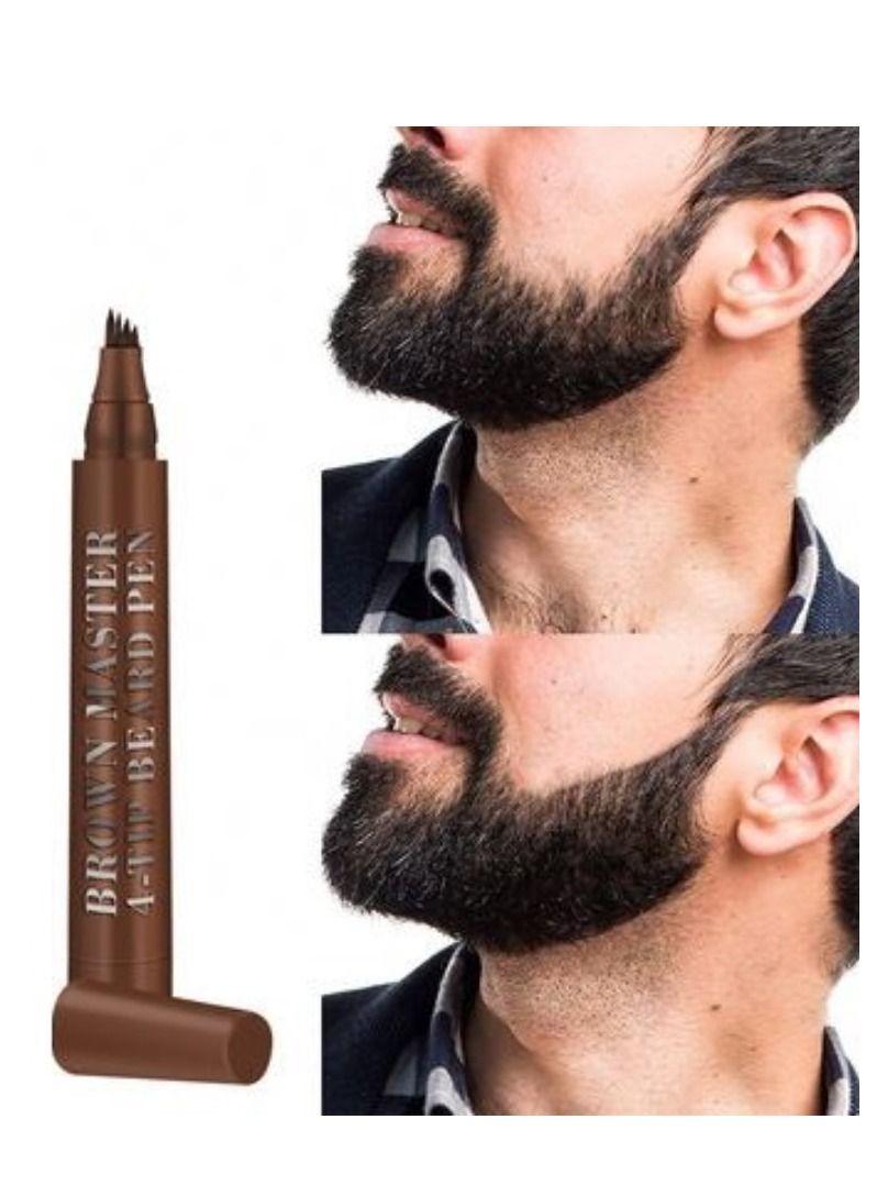 GUANJING قلم لحية للرجال لتنسيق اللحية والشعر على الصدر (بني) - Image 3