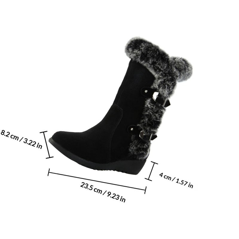 1 Pc Autumn Winter Women Middle Tube Plush Boots Winter Shoes(Size 37) - Image 2