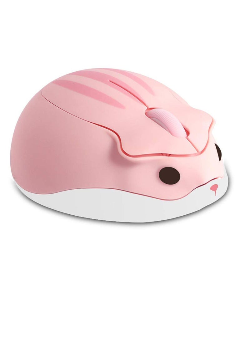 Y&D - Wireless Mouse Cute Hamster Shaped Computer 1200DPI Less Noice Portable USB Cordless for PC Laptop Notebook MacBook Kids Girl Gift (Pink) - Image 1
