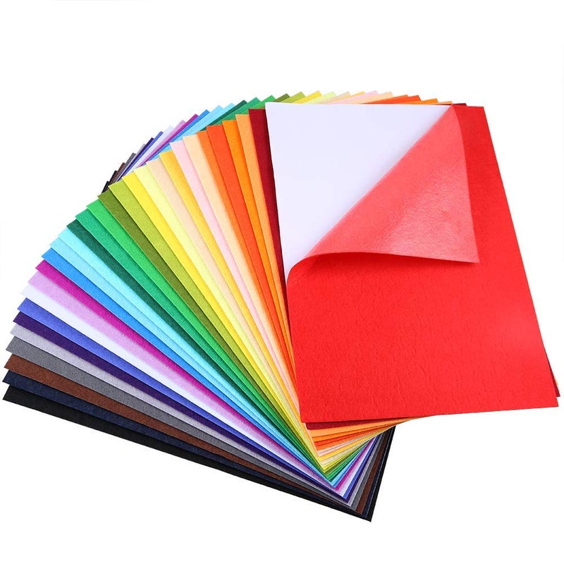 Caydo 30 Pcs 8" x 12" Adhesive Backed Felt Fabric Sheets, Assorted Color Christmas Felt Sheet for Sewing DIY Craft and Christmas Decorations - Image 1