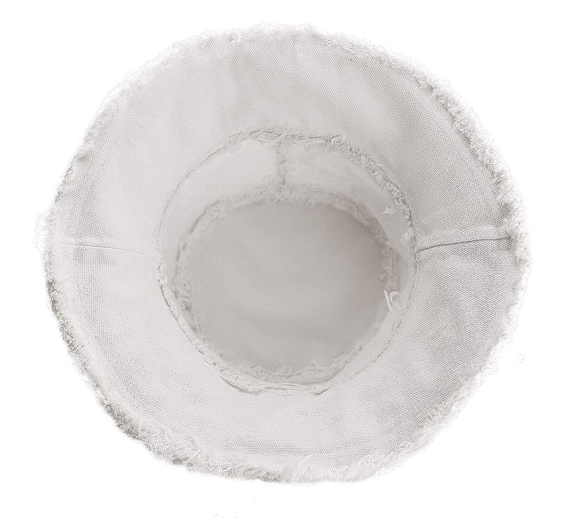 FGSS Womens Bucket-Hat Distressed Sun-Protection Washed-Cotton - Summer Wide Brim Beach Cap(7 1/8 Size) (White 01) - Image 5