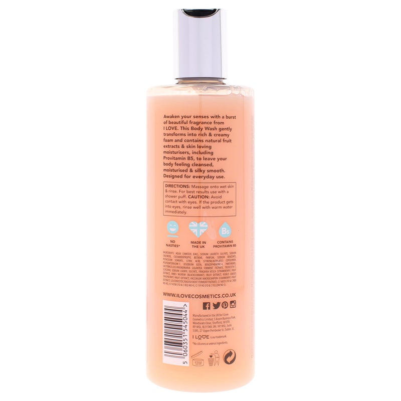 I LOVE English Rose Scented Body Wash - Moisturizing Body Wash and Foaming Bubble Bath - Rose, Amber, and Jasmine Fragrance - 12.7 oz - Image 4