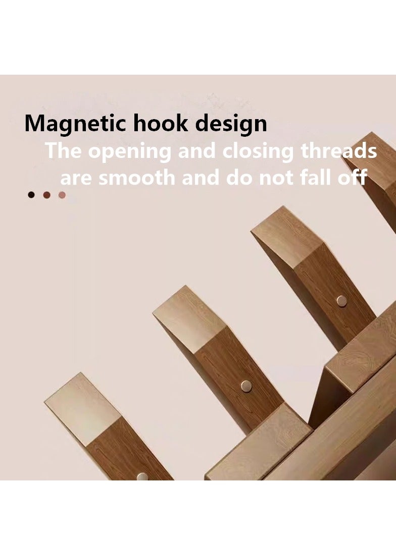 Loquat Piano coat rack Sticks Multi Rack – Modern, Unique, Space-Saving Hanger for Hanging Coats, Scarfs, Purses and More, Black  with 12 Flip-Down Hooks - Image 3