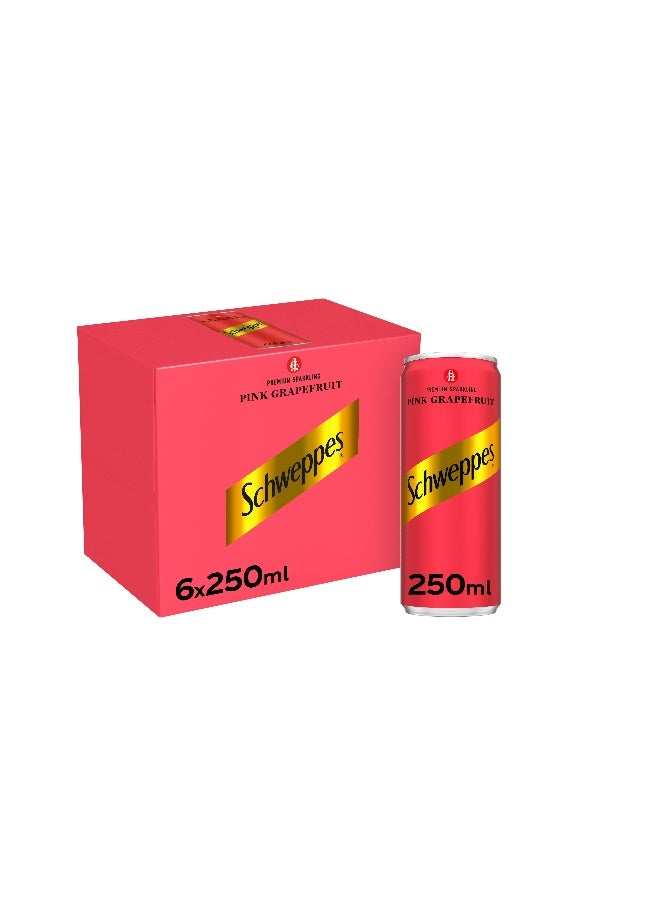 Schweppes Soft Drink Pink Grapefruit Pack 6×250Ml