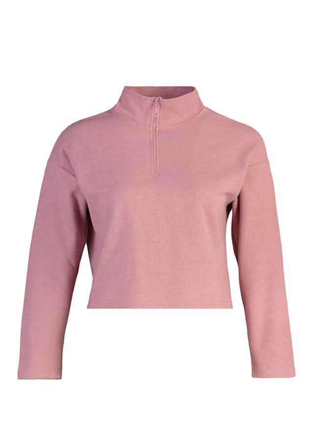 Pale Pink Thessaloniki/Knitwear Look Zippered Collar Regular/Regular Fit Knitted Sweatshirt TWOAW22SW0732 - pzsku/ZDBE5B644E5DBF5DDB899Z/45/_/1730940053/080cf7a5-16f0-46dc-a43a-a3ef1eaebf41