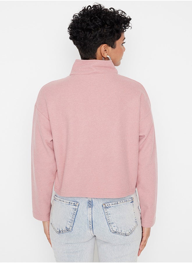 Pale Pink Thessaloniki/Knitwear Look Zippered Collar Regular/Regular Fit Knitted Sweatshirt TWOAW22SW0732 - pzsku/ZDBE5B644E5DBF5DDB899Z/45/_/1730940056/a0ecb57a-b2e7-44f0-8fc7-7b667488ec45