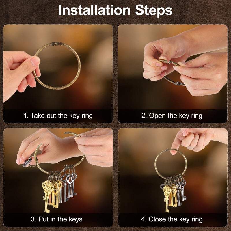 VYH 12PCS Hollow Barrel Skeleton Key, Universal Skeleton Key, Decorative Vintage Style Set - Image 3
