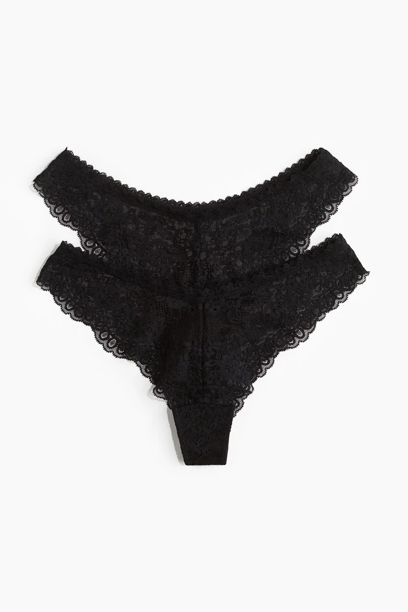 H&M 2-pack lace Brazilian briefs