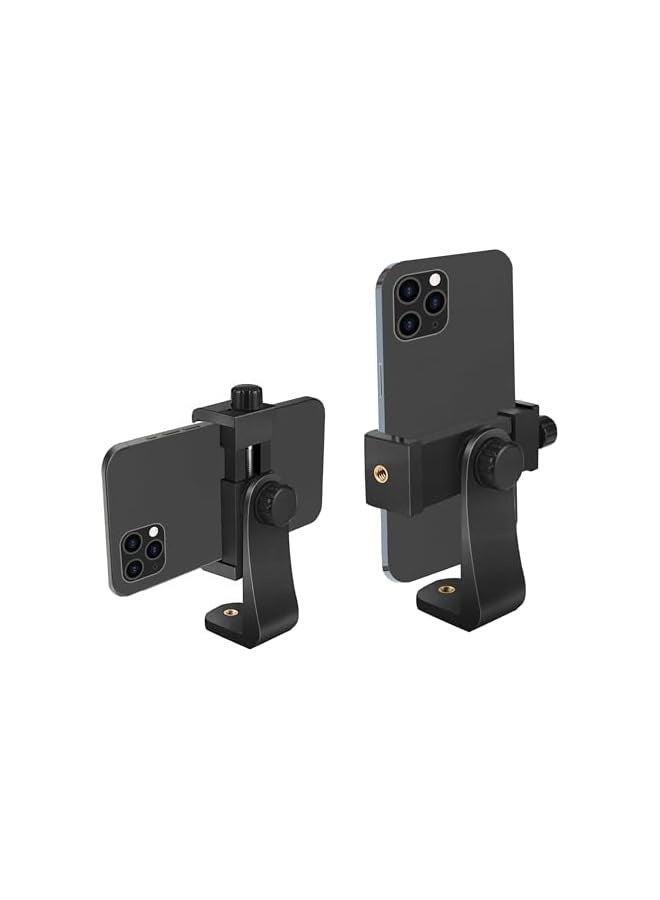 NIBEMINENT Phone Holder/Vertical and Horizontal Tripod Mount Adapter Rotatable Bracket with 1/4 inch Screw, Adjustable Clip for iPhone, Android Cell Phone, Selfie Stick, Camera Stand  - Image 1