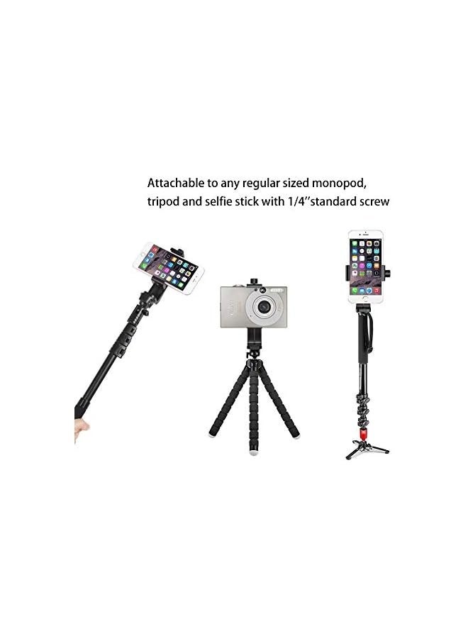 NIBEMINENT Phone Holder/Vertical and Horizontal Tripod Mount Adapter Rotatable Bracket with 1/4 inch Screw, Adjustable Clip for iPhone, Android Cell Phone, Selfie Stick, Camera Stand  - Image 5