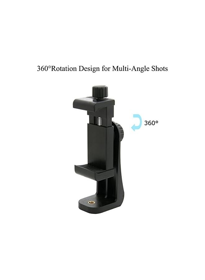 NIBEMINENT Phone Holder/Vertical and Horizontal Tripod Mount Adapter Rotatable Bracket with 1/4 inch Screw, Adjustable Clip for iPhone, Android Cell Phone, Selfie Stick, Camera Stand  - Image 4