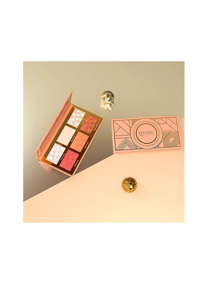 IMAGIC IMAGIC 6-Shades Face Palette | Customizable Contour, Highlighter & Blusher Kit | Create a Radiant, Glowing Complexion - Image 2