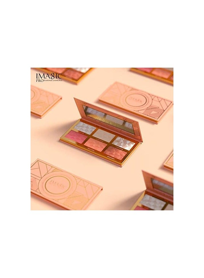 IMAGIC IMAGIC 6-Shades Face Palette | Customizable Contour, Highlighter & Blusher Kit | Create a Radiant, Glowing Complexion - Image 5