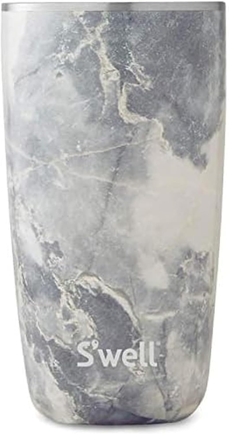 Stainless Steel Insulated Containers Keeps Drinks Cold for 17 Hours and Hot for 4 - with No Condensation - BPA Free Water Bottle, 18 oz,Tumbler Blue Granite