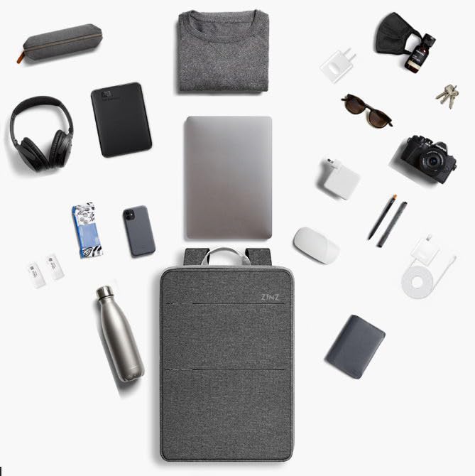 ZINZ Slim & Expandable Laptop Backpack 15 15.6 16 Inch Sleeve with USB Port, Spill-Resistant Notebooks Bag Case for Most 14-16 Inch MacBooks Surface-Books Dell HP Lenovo Asus Computers,D01G01 - Image 5