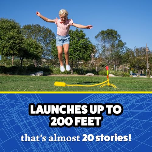 Stomp Rocket Ultra LED Rocket Launcher for Kids, 4 LED Foam Tipped Rockets - Fun Backyard & Outdoor Kids Toys Gifts for Boys & Girls - Toy Foam Blaster Set - Multi-Player Adjustable Launch Stand - Image 3