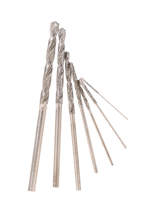 NIBEMINENT 7-Piece High Hardness Diamond Coated Twist Drill Bit Set Silver 14.50 x 0.50 9.50cm  - Image 1