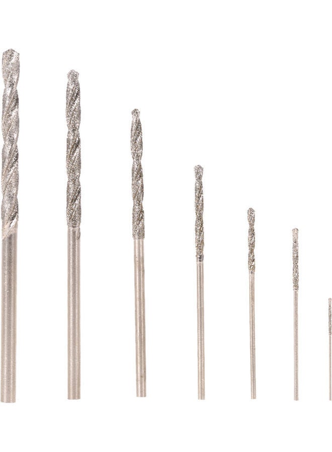 NIBEMINENT 7-Piece High Hardness Diamond Coated Twist Drill Bit Set Silver 14.50 x 0.50 9.50cm  - Image 5