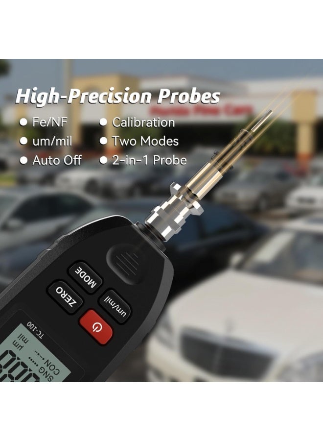 kunshao Paint Thickness Gauge TC100 Car Coating Thickness Meter for Used Car Buyers to Check Original Auto Paint Mil Thickness - Image 3