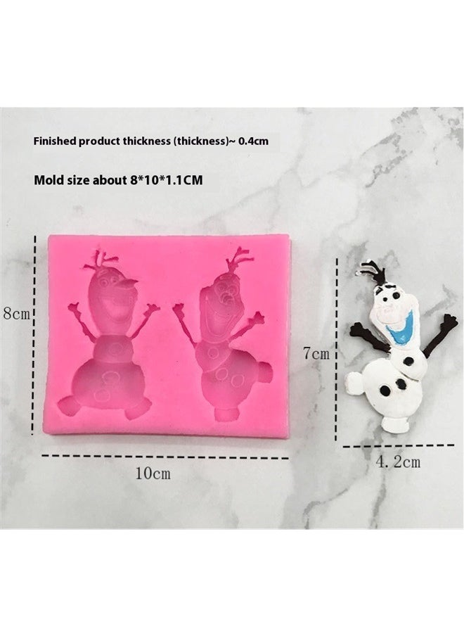 yongsheng Snowman Shaped Mold Pink 8x10cm, Fondant Molds Christmas Silicone Candy Molds Snowman snowflakes Silicone Cookie Mold Candy Cane Chocolate Mold for Candy Pudding Jelly Cake Cupcake Topper Decoration  - Image 4