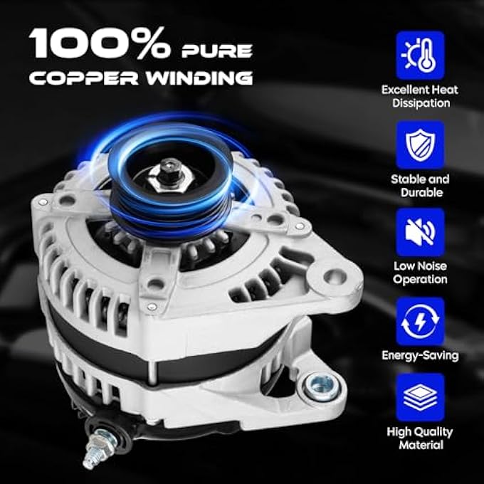 SEHNSUCHT New Alternator Replacement for Jeep Liberty 3.7L 2010 2011 2012, for Dodge Nitro 3.7L 2011, 140amp 12V, High Output Alternator Replace for 5149275AA 290-5137E - Image 5
