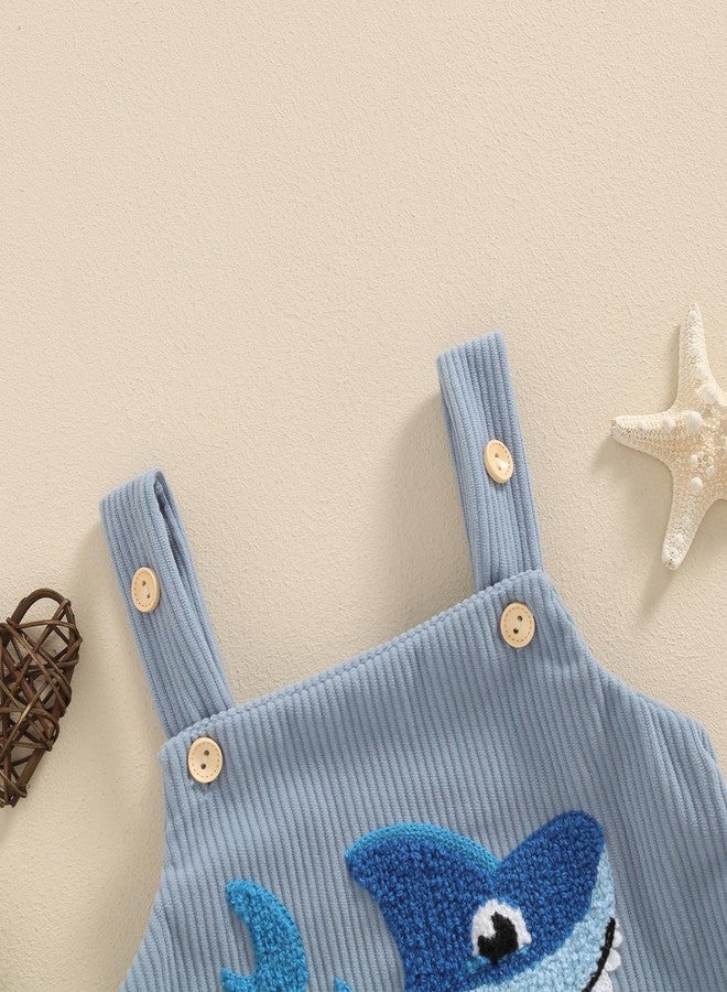GOOCHEER Infant Summer Outfit Newborn Baby Boy Sleeveless Shark Embroidery Bodysuit Romper Overall One Piece Clothes - Image 3