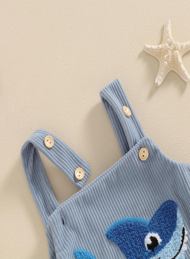 GOOCHEER Infant Summer Outfit Newborn Baby Boy Sleeveless Shark Embroidery Bodysuit Romper Overall One Piece Clothes - Image 2