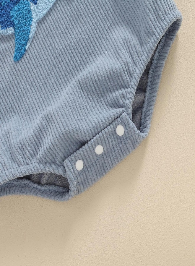 GOOCHEER Infant Summer Outfit Newborn Baby Boy Sleeveless Shark Embroidery Bodysuit Romper Overall One Piece Clothes - Image 5