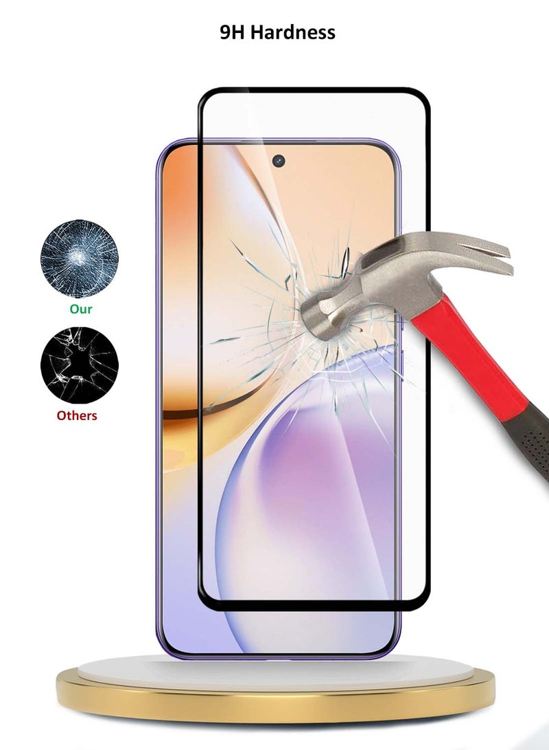 دبليو تيك Realme 14 Pro+ / Realme 14 Pro Plus 5G 2025 Premium E2E Series Full Glue بغطاء كامل واقي شاشة من الزجاج المقسى (MSGECN) - شفاف / أسود - Image 2