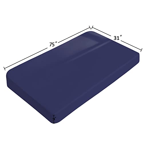 Coldwind Cot Sheets 31" x 75", Daycare Cot Size Mattress Sheet Fitted with Narrow Twin/Camp Bunk/Rvs Bunk/Guest Beds/Trifold Mattress, Super Soft and Breathable Microfiber Cover for Toddler, Navy - Image 3