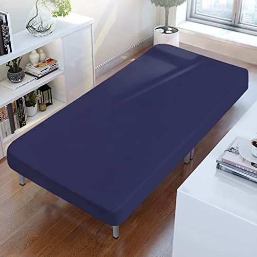 Coldwind Cot Sheets 31" x 75", Daycare Cot Size Mattress Sheet Fitted with Narrow Twin/Camp Bunk/Rvs Bunk/Guest Beds/Trifold Mattress, Super Soft and Breathable Microfiber Cover for Toddler, Navy - Image 1