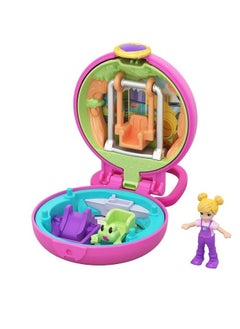 Polly Pocket Tiny Pocket Places Polly Playground Compact With Removable Swing Photo Customization Reveals Micro Polly Doll And Sticker Sheet  - Image 2