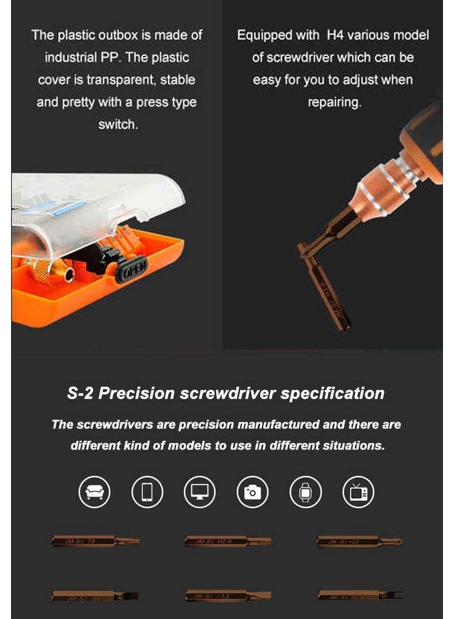 JAKEMY 38-In-1 Magnetic Screwdriver Set with Bits of Torx, Hex, Phillips, Flat (Slotted), Triangle, Pentalobe (Star), Tri-Wing, U-Shape and SimPin - 1 Extension Bar and 1 Tweezer - 8106N - Image 4