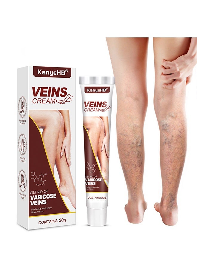 كاني إتش بي الوريدات الدوارية إزالة كريم 20g, كريم الرعاية الوريدية الدورة الدموية الساق, التهاب الأوعية الدموية التهاب الجلد مرهم الرعاية القدم, علاج تخفيف الألم تثبيت الوريد كريم لعلاج الوريدات الدوارية - Image 1