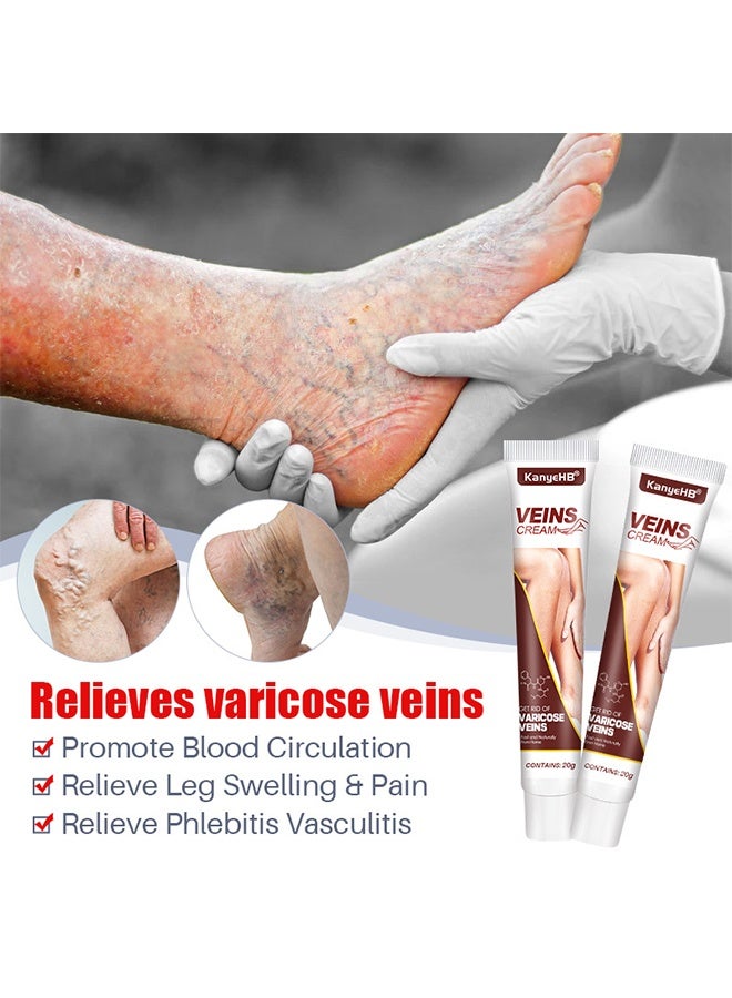 كاني إتش بي الوريدات الدوارية إزالة كريم 20g, كريم الرعاية الوريدية الدورة الدموية الساق, التهاب الأوعية الدموية التهاب الجلد مرهم الرعاية القدم, علاج تخفيف الألم تثبيت الوريد كريم لعلاج الوريدات الدوارية - Image 3