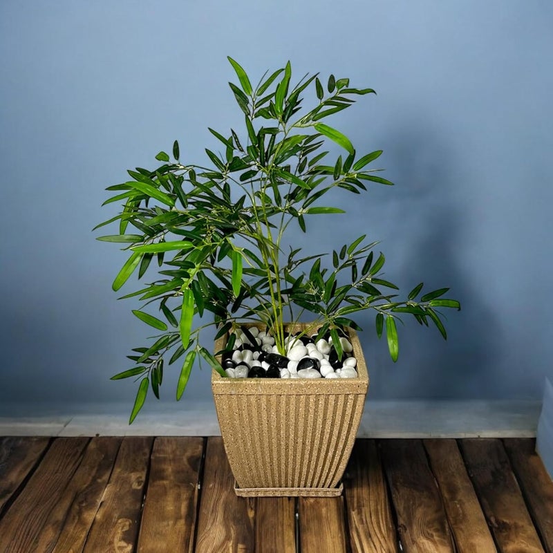 ENUTROF Artificial Plants with Basic Pot for Gifiting Home Decor Office Decor Commercial Site Bamboo Artificial Plant for Indoor Height60Cm2Ft