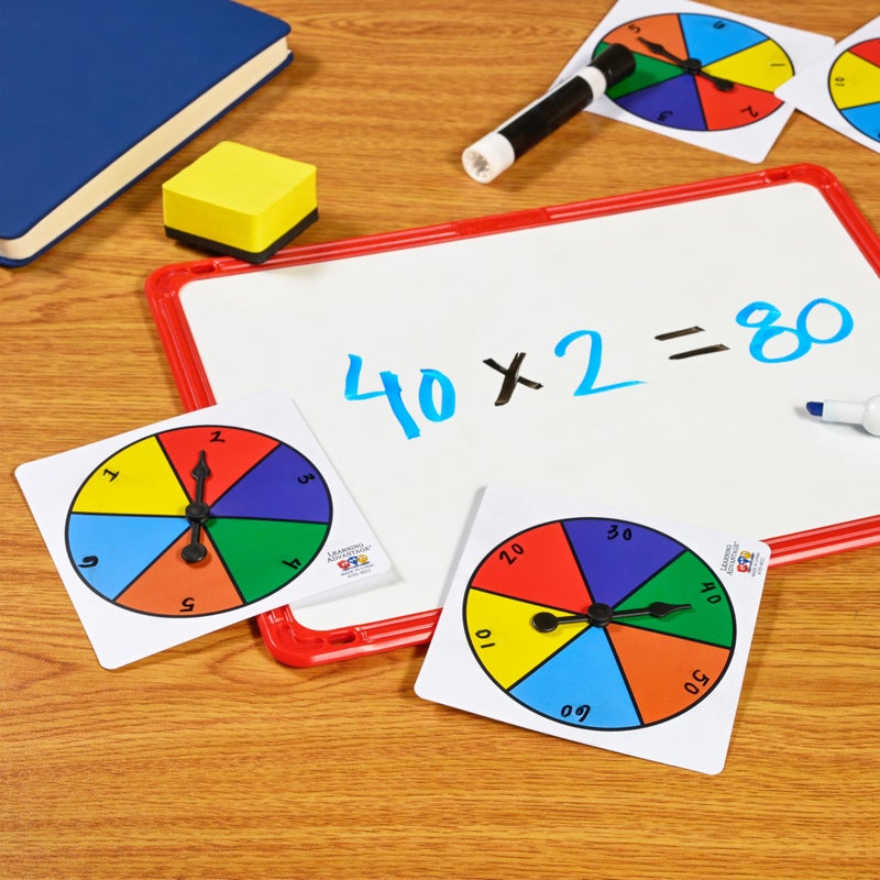LEARNING ADVANTAGE Six-Color Spinners - Set of 5 - Game Spinner â€“ Write On/Wipe Off Surface for Multiple Uses - Image 2