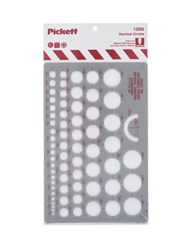 Pickett Decimal Circles Template, Circles Ranging in Size From .100 to 1.500 Inches (1206I) - Image 1