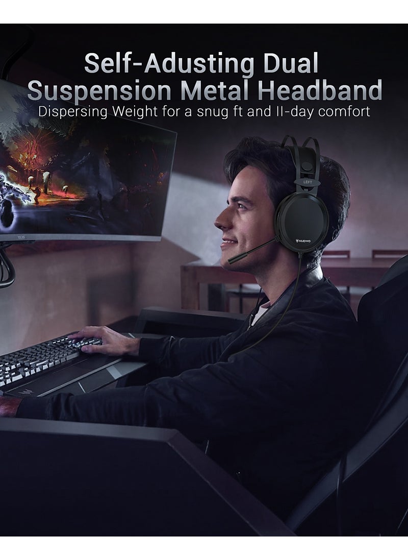 NUBWO N7 Gaming Headset with Noise-Canceling Mic | Deep Bass for PS5/Xbox Series X/PC | Pro Comfort Ear Cups​ - Image 3