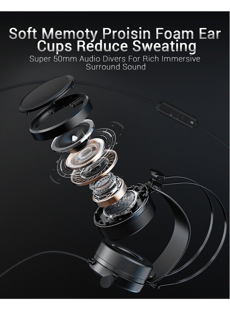 NUBWO N7 Gaming Headset with Noise-Canceling Mic | Deep Bass for PS5/Xbox Series X/PC | Pro Comfort Ear Cups​ - Image 5