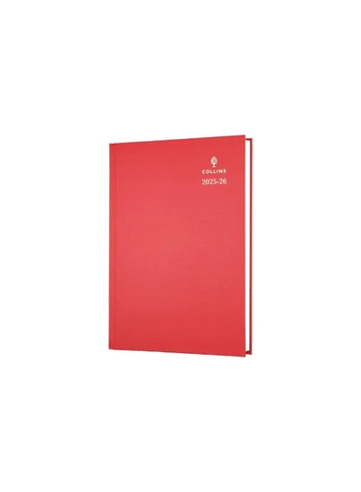 Collins Collins 'Desk' 13 Month Mid/Academic Year Planner, July 2025-July- 2026 Day-to-Page Appointments Diary, A4 Hard Cover, Red