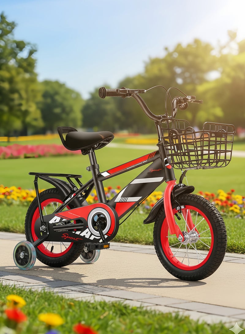 MaBaby 20 Inch Kids Bike Bicycle Bike For Kids With Flashing Training Wheels And Basket Children's Bicycle With Rear Seat And Balance Bike Adjustable Seat Bike For Kids For Girls And Boys - Image 5