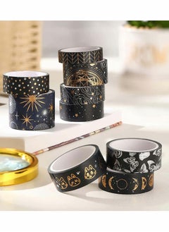 Excefore Foil Washi Tape, 9 Pcs Silver Gold Pattern Foil Masking Tape Silver Foil Masking Tape Decorative for Arts  - Image 5