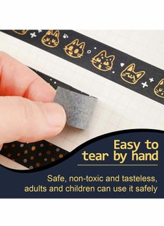 Excefore Foil Washi Tape, 9 Pcs Silver Gold Pattern Foil Masking Tape Silver Foil Masking Tape Decorative for Arts  - Image 2