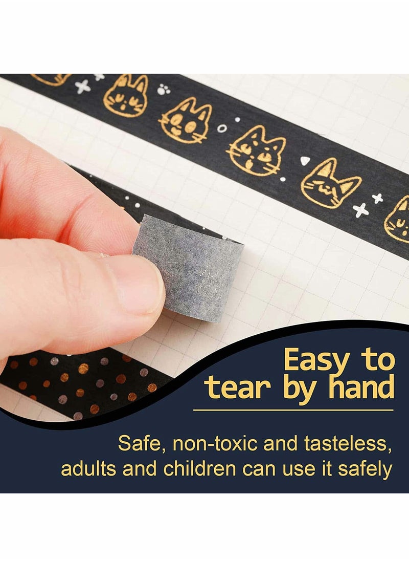 Excefore Foil Washi Tape, 9 Pcs Silver Gold Pattern Foil Masking Tape Silver Foil Masking Tape Decorative for Arts  - Image 2